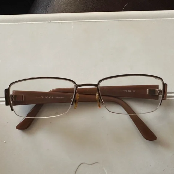 GUCCI GG2878 MI2 Italy Mocha Brown Half Rimless Eyeglasses Frame 52-17-135. - Picture 1 of 12